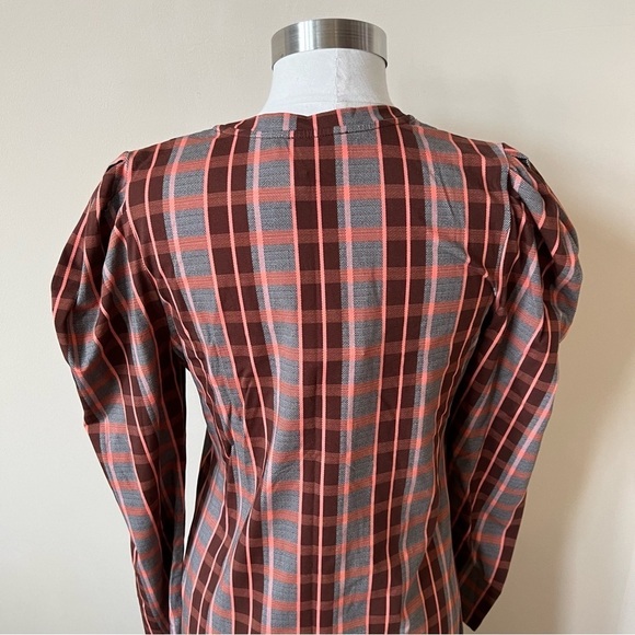 New! Tanya Taylor Nancy dress long sleeve plaid 17391 - Picture 10 of 14